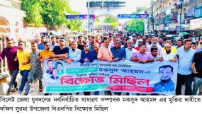 মকসুদের মুক্তির দাবিতে দক্ষিণ সুরমা উপজেলা বিএনপির বিক্ষোভ মিছিল