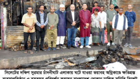 চাঁদনীঘাটে অগ্নিকাণ্ডে ক্ষতিগ্রস্তদের বসতঘর ও ব্যবসা প্রতিষ্ঠান পরিদর্শনে ব্যবসায়ী নেতৃবৃন্দ