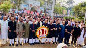 ভাষা শহীদদের প্রতি সিলেট জেলা বিএনপির পুষ্পার্ঘ্য অর্পণ