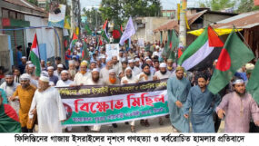 গাজায় ইসরাইলের নৃশংস গণহত্যা ও হামলার প্রতিবাদে বৃহত্তর গোয়াবাড়ী তাওহীদি জনতার বিক্ষোভ মিছিল
