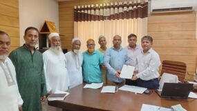 দরবস্ত-কানাইঘাট সড়ক সংস্কারে দাবিতে স্মারকলিপি প্রদান 