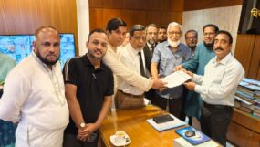 সিলেট-চারখাই-শেওলা মহাসড়ক উন্নয়ন প্রকল্পের কাজ নির্ধারিত সময়সীমার মধ্যে শেষ করতে স্মারকলিপি প্রদান
