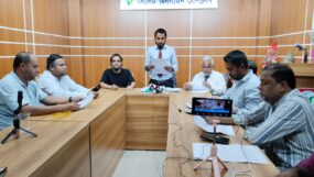 বিয়ানীবাজারে অপপ্রচার ও কথিত মানববন্ধনের প্রতিবাদে সাদিক হোসেন এপলুর সংবাদ সম্মেলন