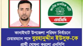 কানাইঘাট উপজেলা চেয়ারম্যান পদে এনসিপির প্রার্থী বুরহানুদ্দীন ইউসুফ