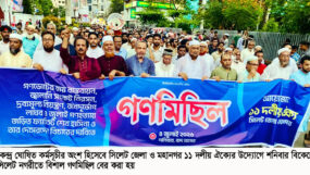 সিলেট জেলা ও মহানগর ১১ দলীয় ঐক্যের গণমিছিল