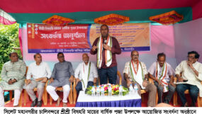 চালিবন্দর বিষহরি মন্দিরে আব্দুল কাইয়ুম চৌধুরী ও আবুল কাহের শামীমকে সংবর্ধনা প্রদান