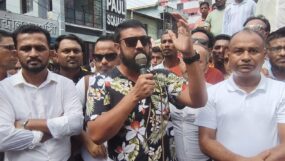 ষড়যন্ত্র ও অস্থিতিশীলতার প্রতিবাদে সুনামগঞ্জে স্বেচ্ছাসেবক দলের বিক্ষোভ