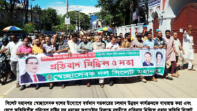উন্নয়ন বাধাগ্রস্ত করা ও নৈরাজ্য সৃষ্টির সব অপচেষ্টা রাজপথেই রুখে দেওয়া হবে : সিলেটে নাসিম হোসাইন